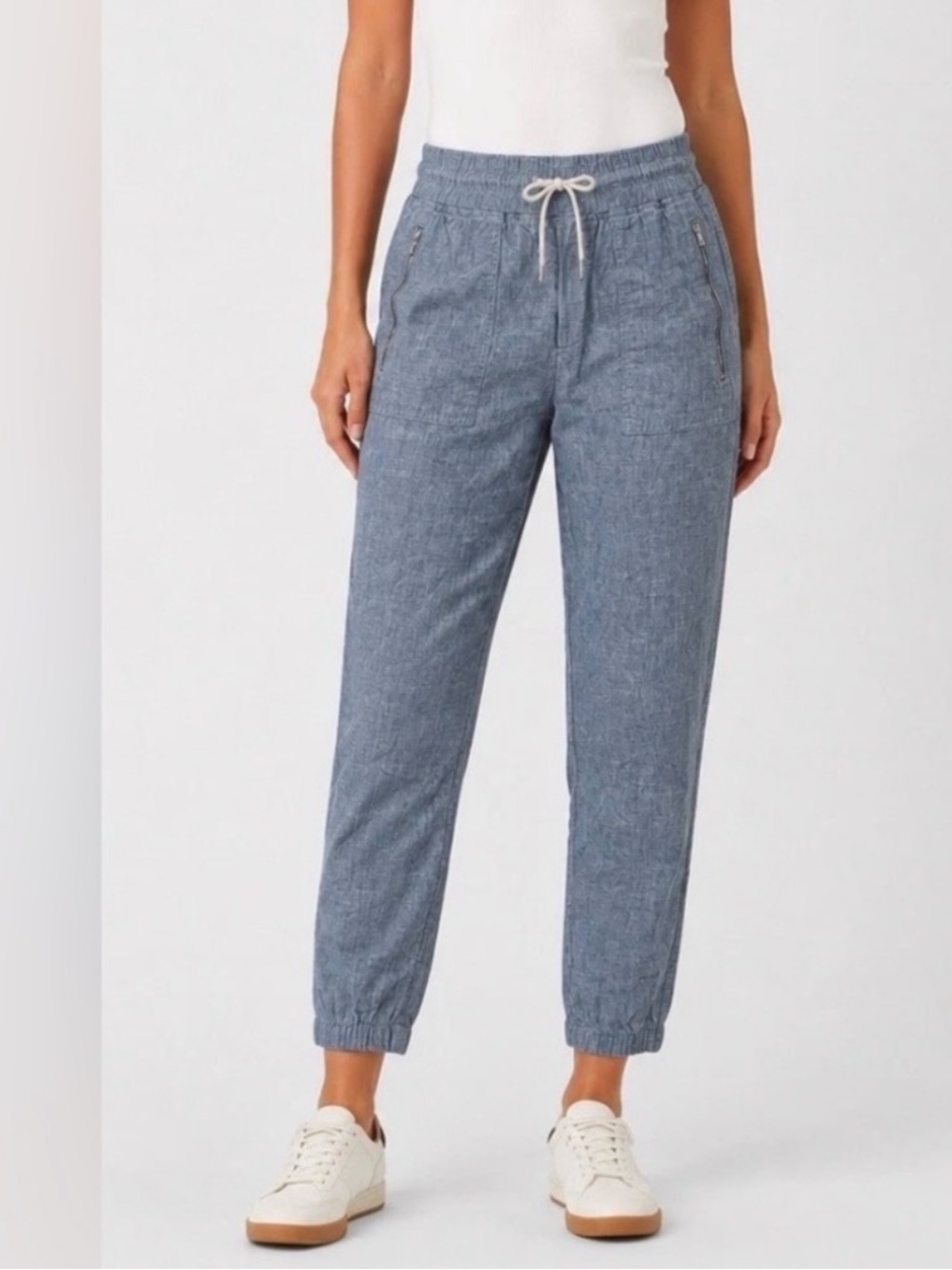 Athleta Blue Chambray Jogger Pants